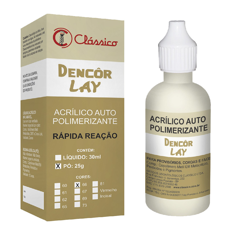 Resina Acrílica Dencor Lay em Pó - Clássico