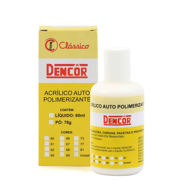 Resina Acrílica Dencôr em Pó Cor 66 78g - Clássico