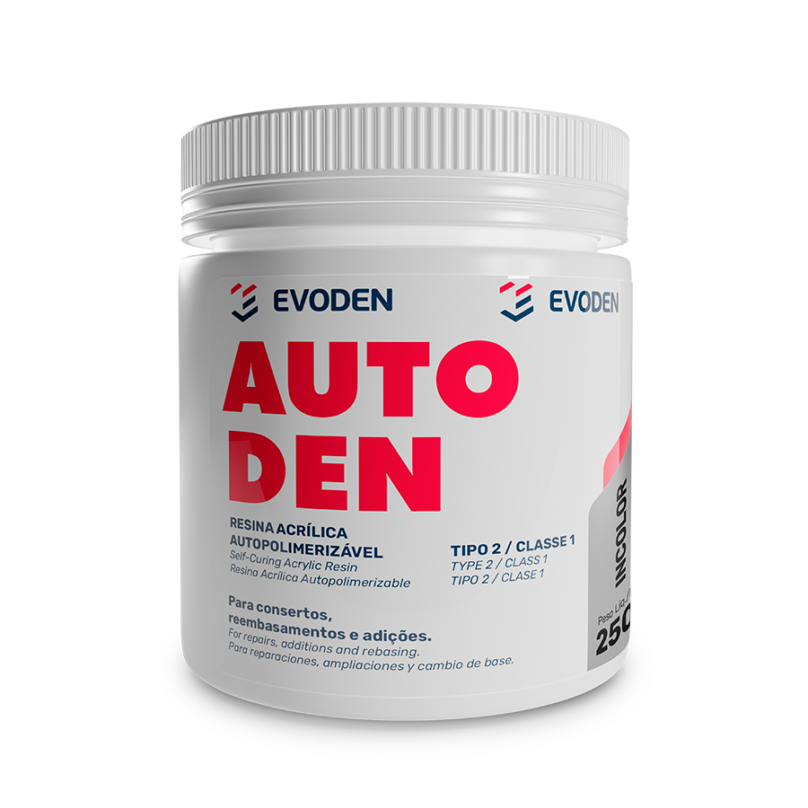 Resina Acrílica Autopolimerizável Autoden Pó Rosa Black 250G - Evoden
