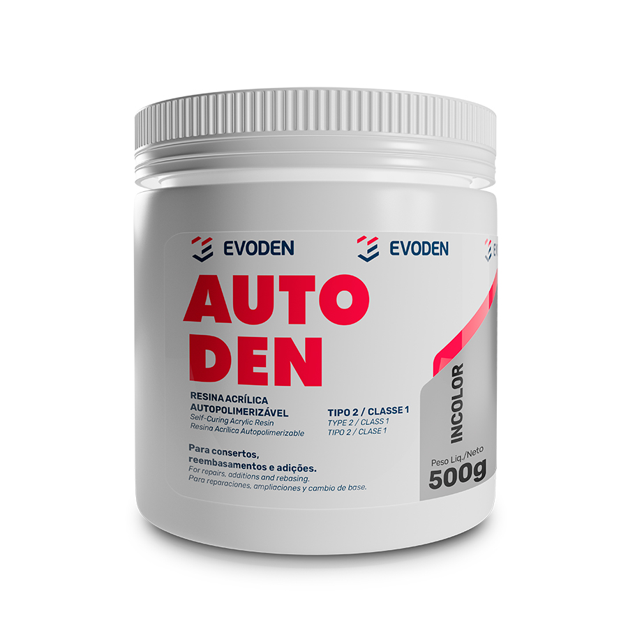 Resina Acrílica Autopolimerizável Autoden Pó Rosa Black 500G - Evoden