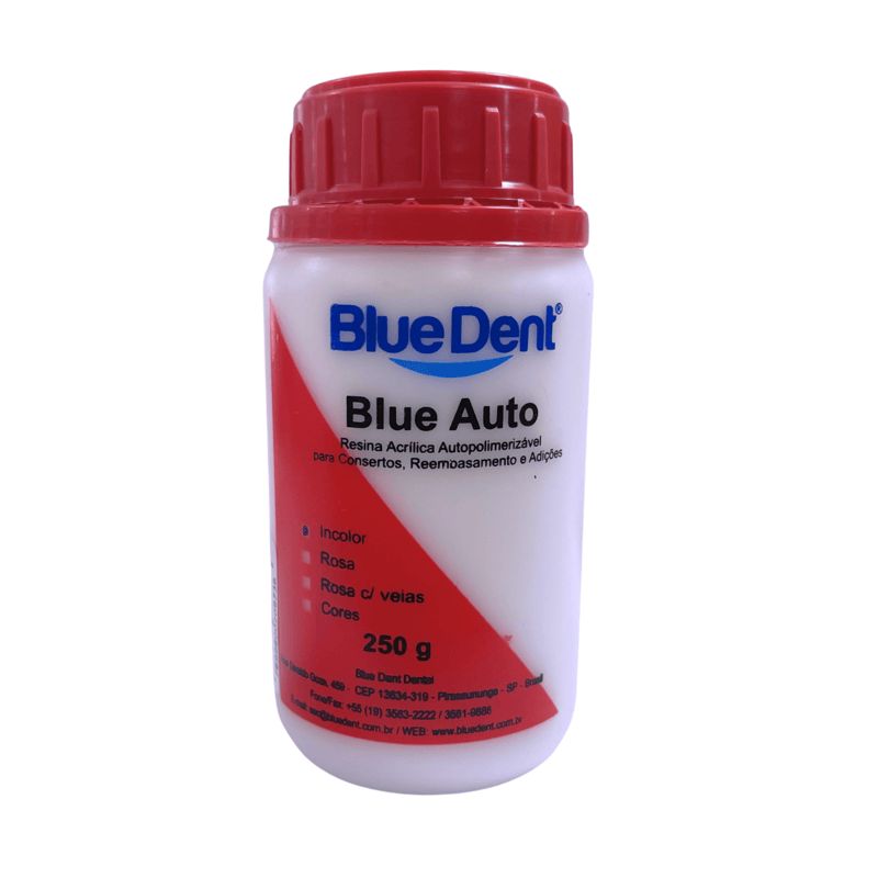 Resina Acrílica Pó Termopolimerizável Rmv 250G - Blue Dent