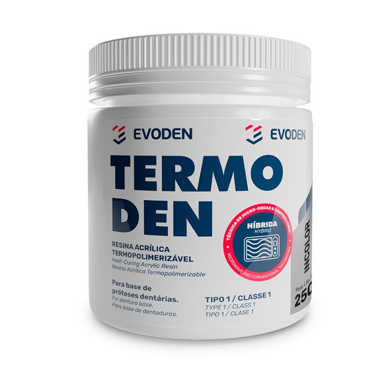 Resina Acrílica Termopolimerizável Híbrida Termoden Palato Pó 250G - Evoden