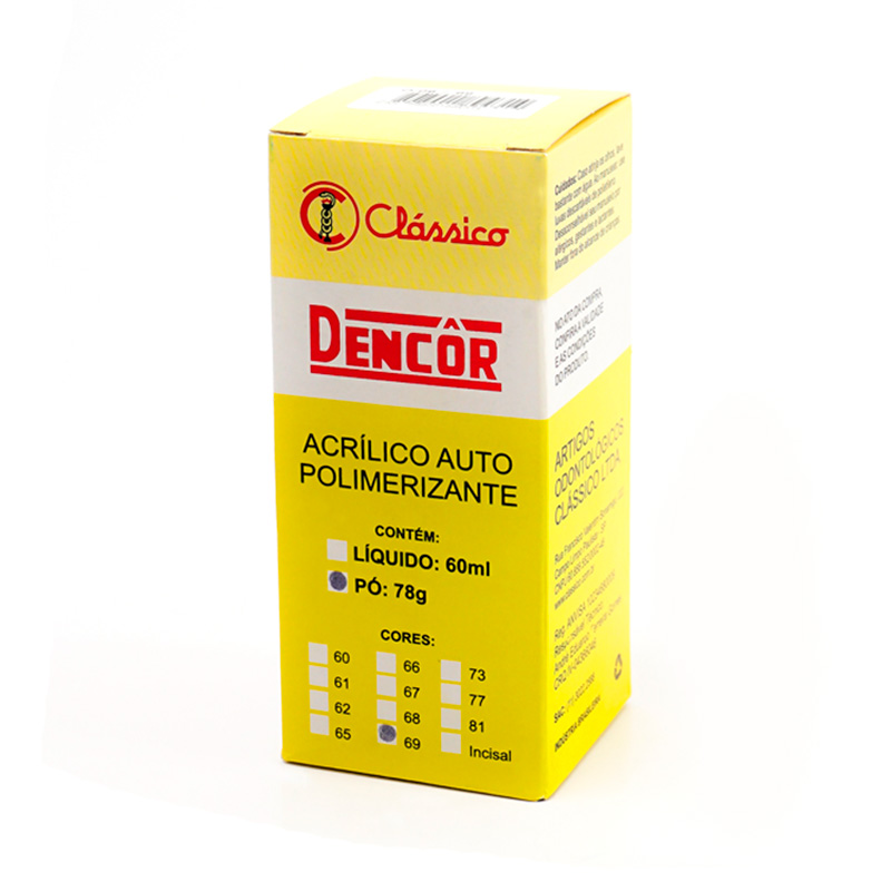 Resina Acrílica Dencôr em Pó cor 69 78g - Clássico