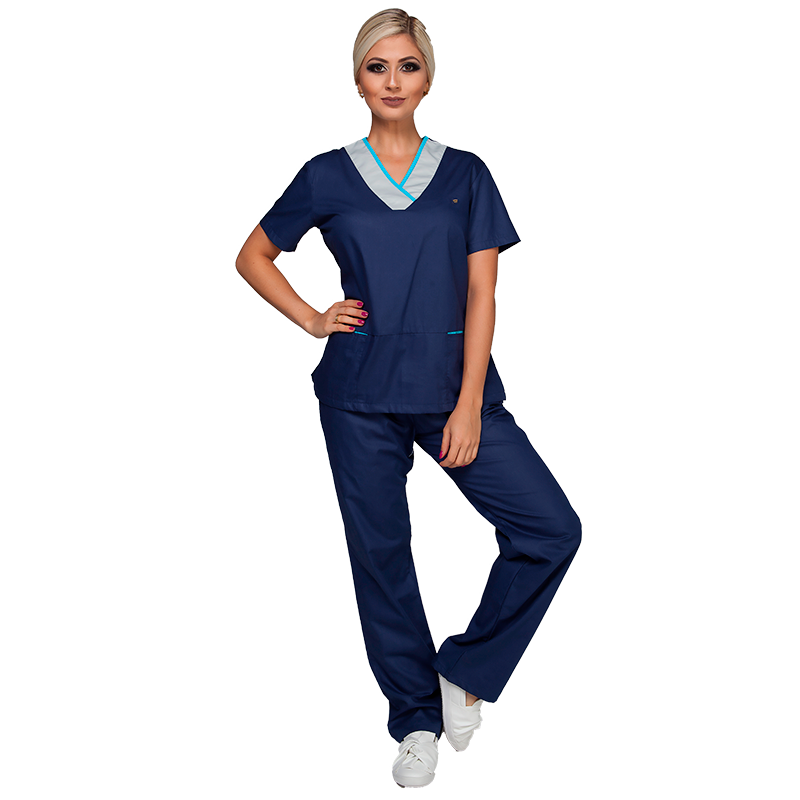 Clique na imagem para ampliar Pijama Cirúrgico Feminino Fashion Blue