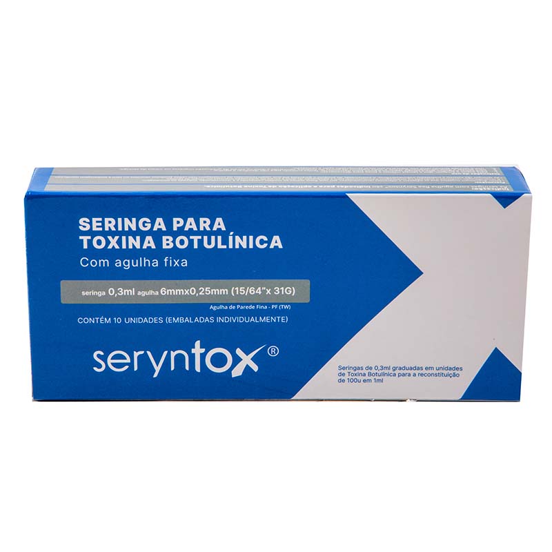 Seringa para Toxina Botulínica 0,3 ml para Reconstituição 1 ml - Seryntox